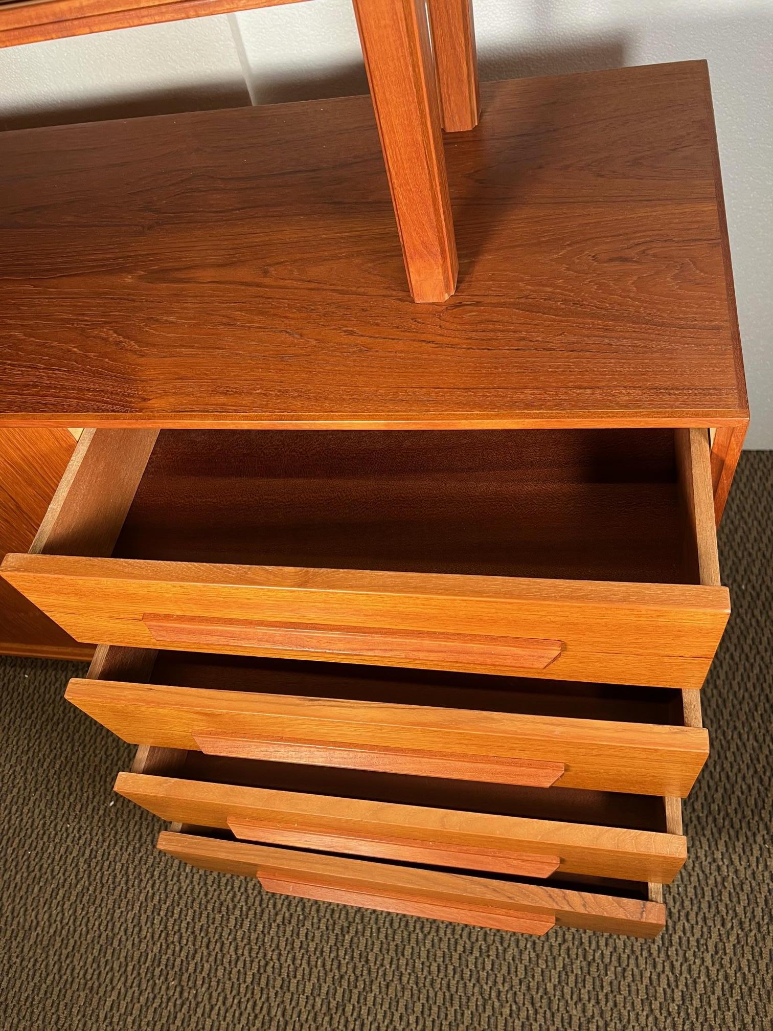 Mid-Century Modern Midcentury Danish Modern Teak Credenza with Hutch Sliding Doors