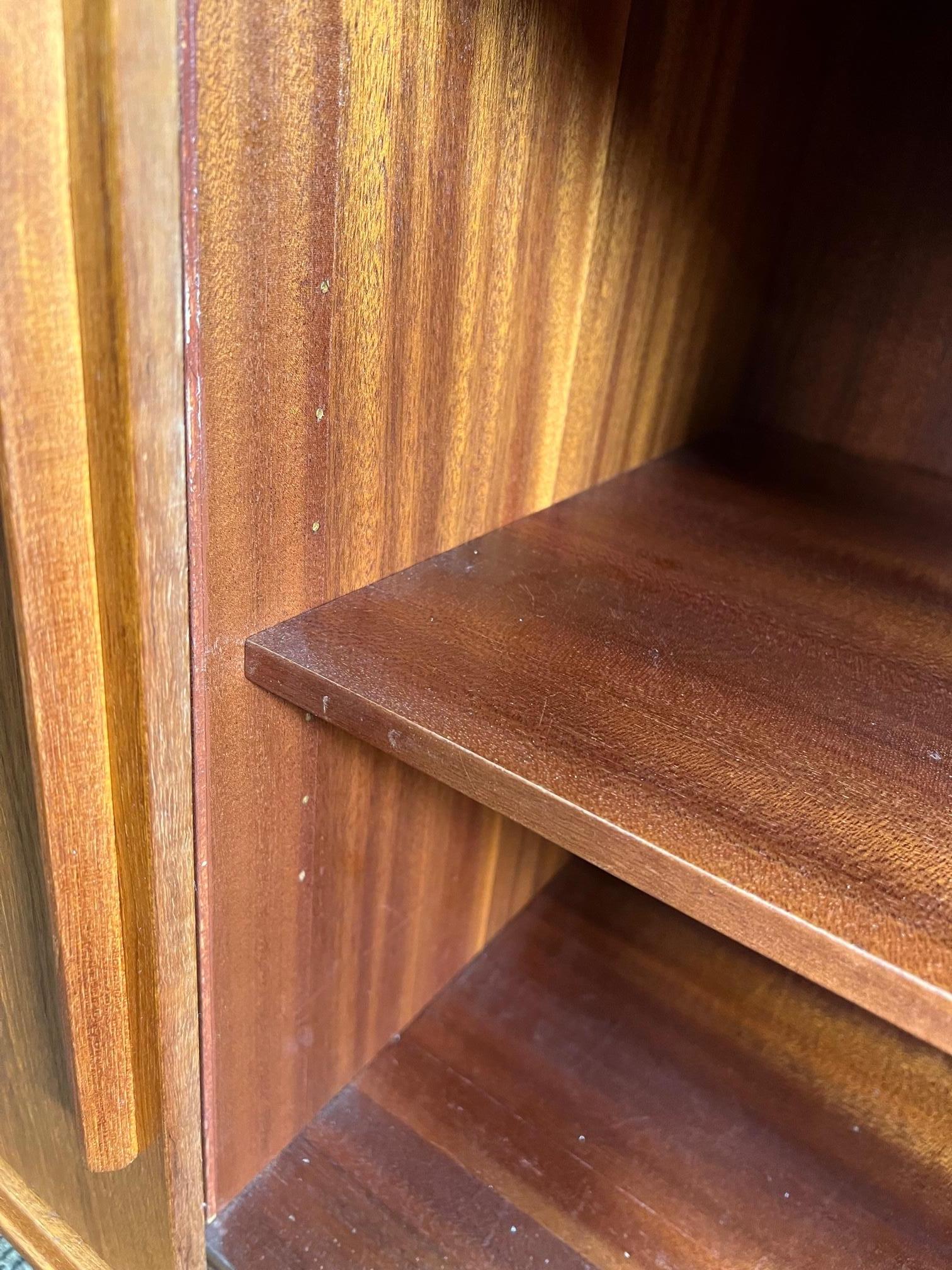 Midcentury Danish Modern Teak Credenza with Hutch Sliding Doors 1