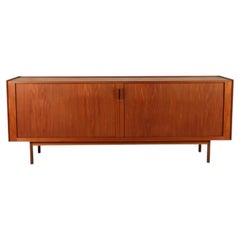 Mid Century Danish Modern Teak Credenza with Tambour sliding doors