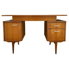 Mid-Century Danish Modern Teak Desk Or Vanity With Floating Top