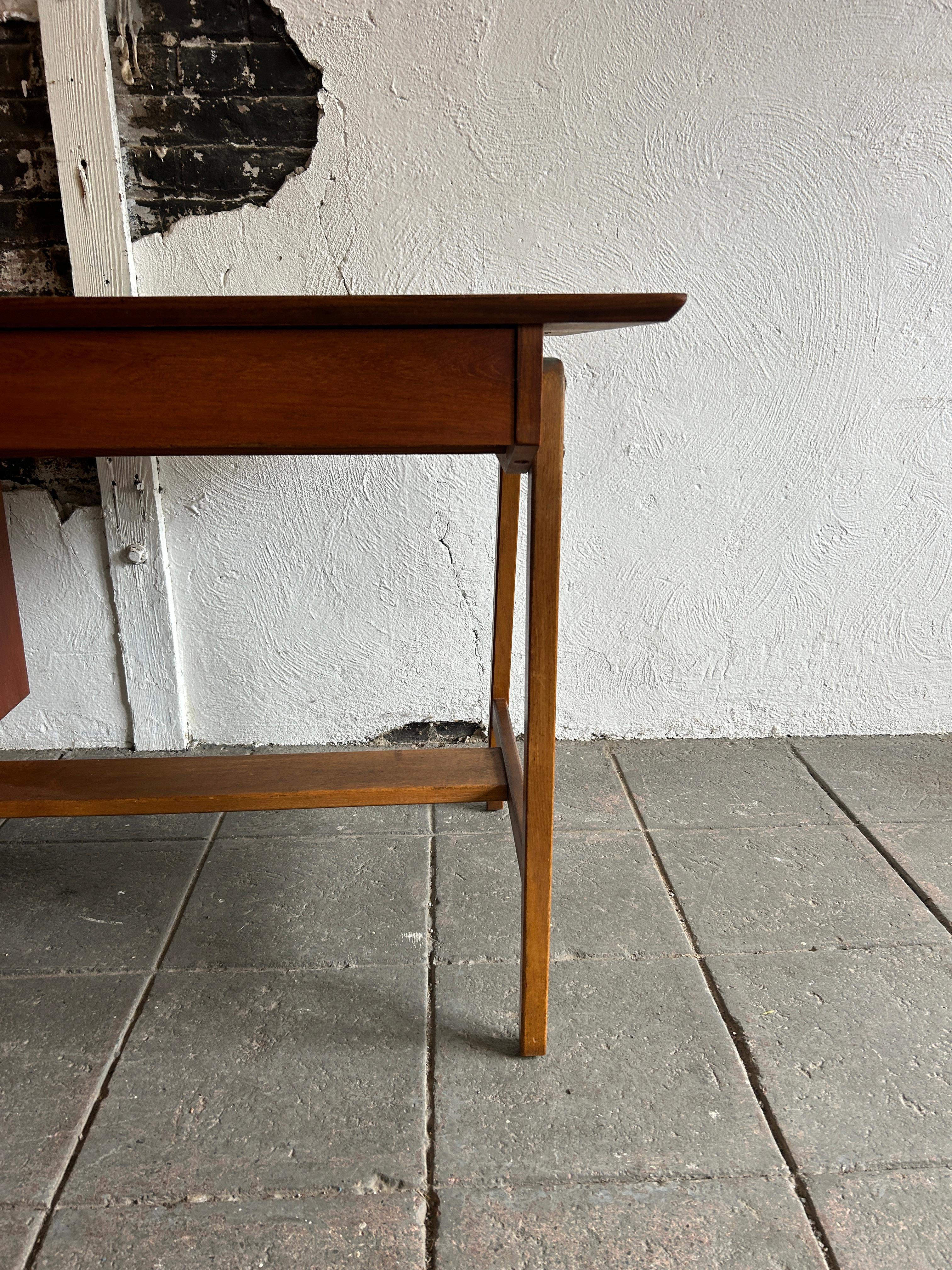 Danish Mid century danish modern teak desk with 3 drawers  For Sale