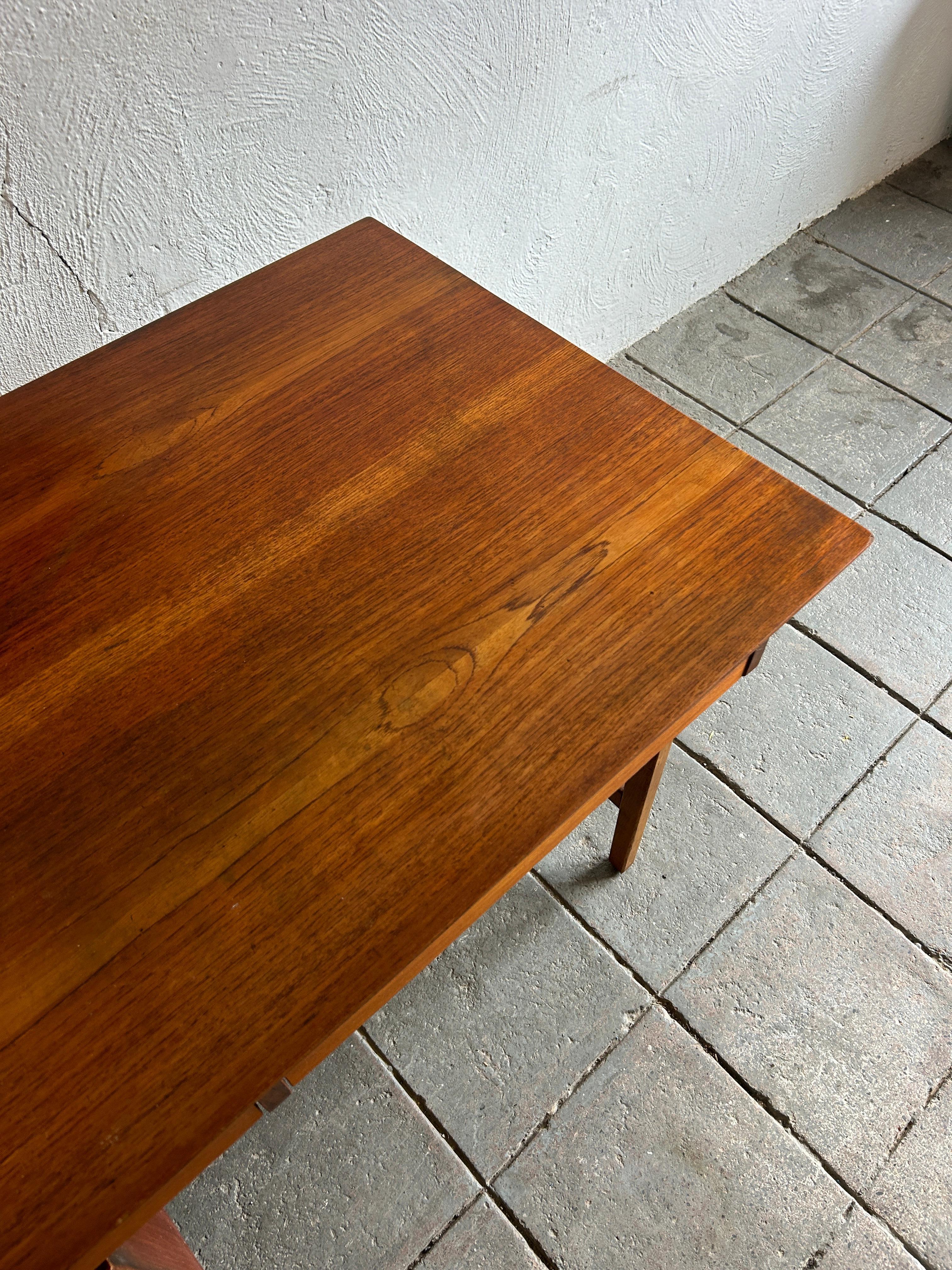 Woodwork Mid century danish modern teak desk with 3 drawers  For Sale