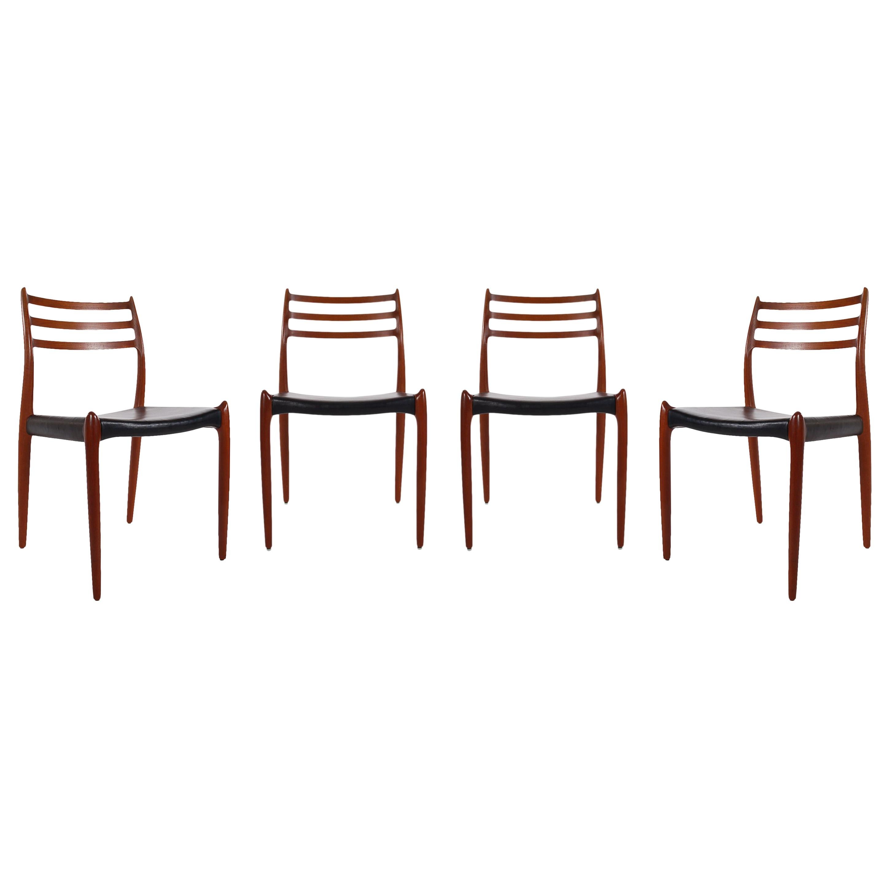 Mid Century Danish Modern Teak Dining Chair Model 78 by Niels Otto Møller