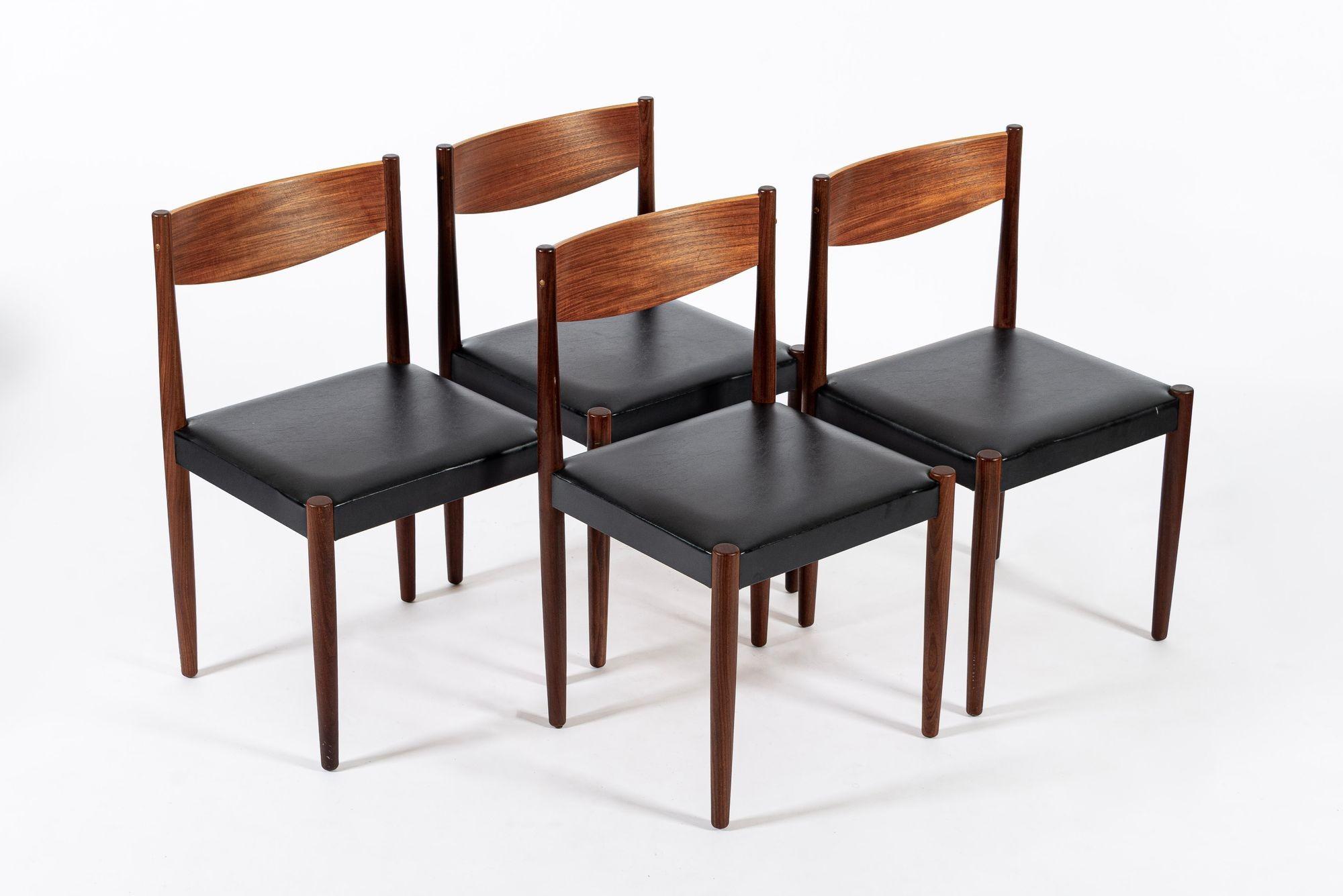 Mid Century Danish Modern Teak Dining Chairs by Poul Volther for Frem Rojle Bon état - En vente à Detroit, MI