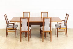 Mid-Century Danish Modern Teak Dining Set with Dining Table and 6 Dining Chairs
