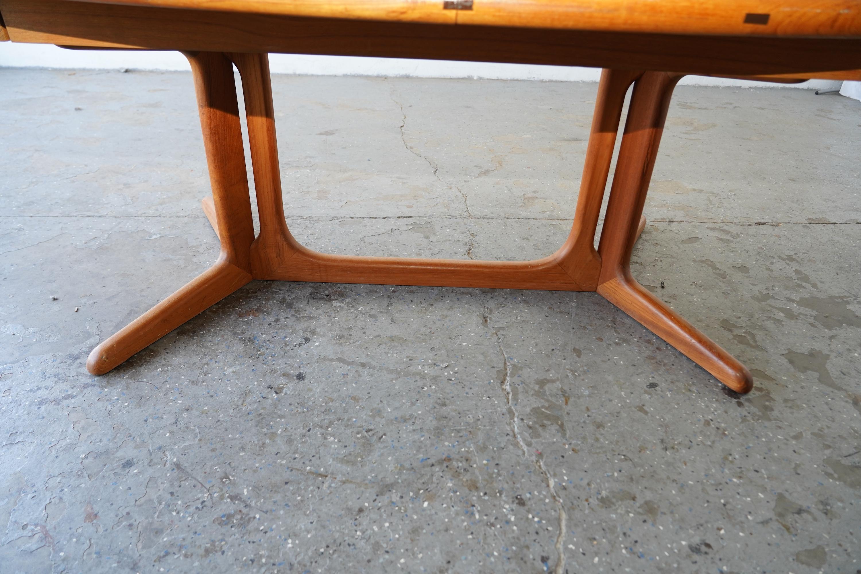 Late 20th Century Mid-Century Danish Modern Teak Dining Table by Benny Linden with Two Leaves For Sale