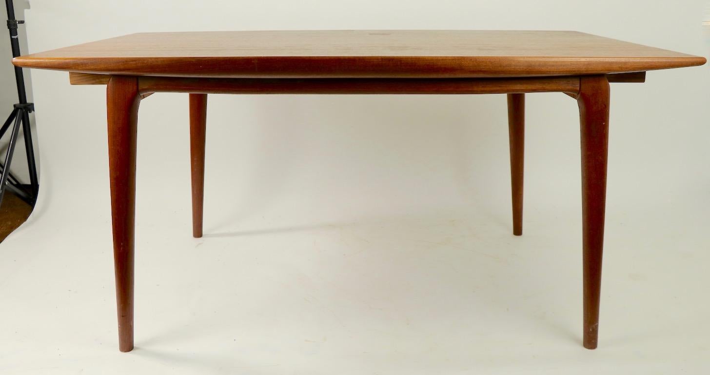 Mid-Century Danish Modern Teak Dining Table by Slagelse Mobelvaerk with 2 Leaves 5