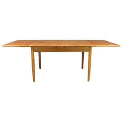 Midcentury Danish Modern Teak Dining Table with Two Pull-Out Leaves