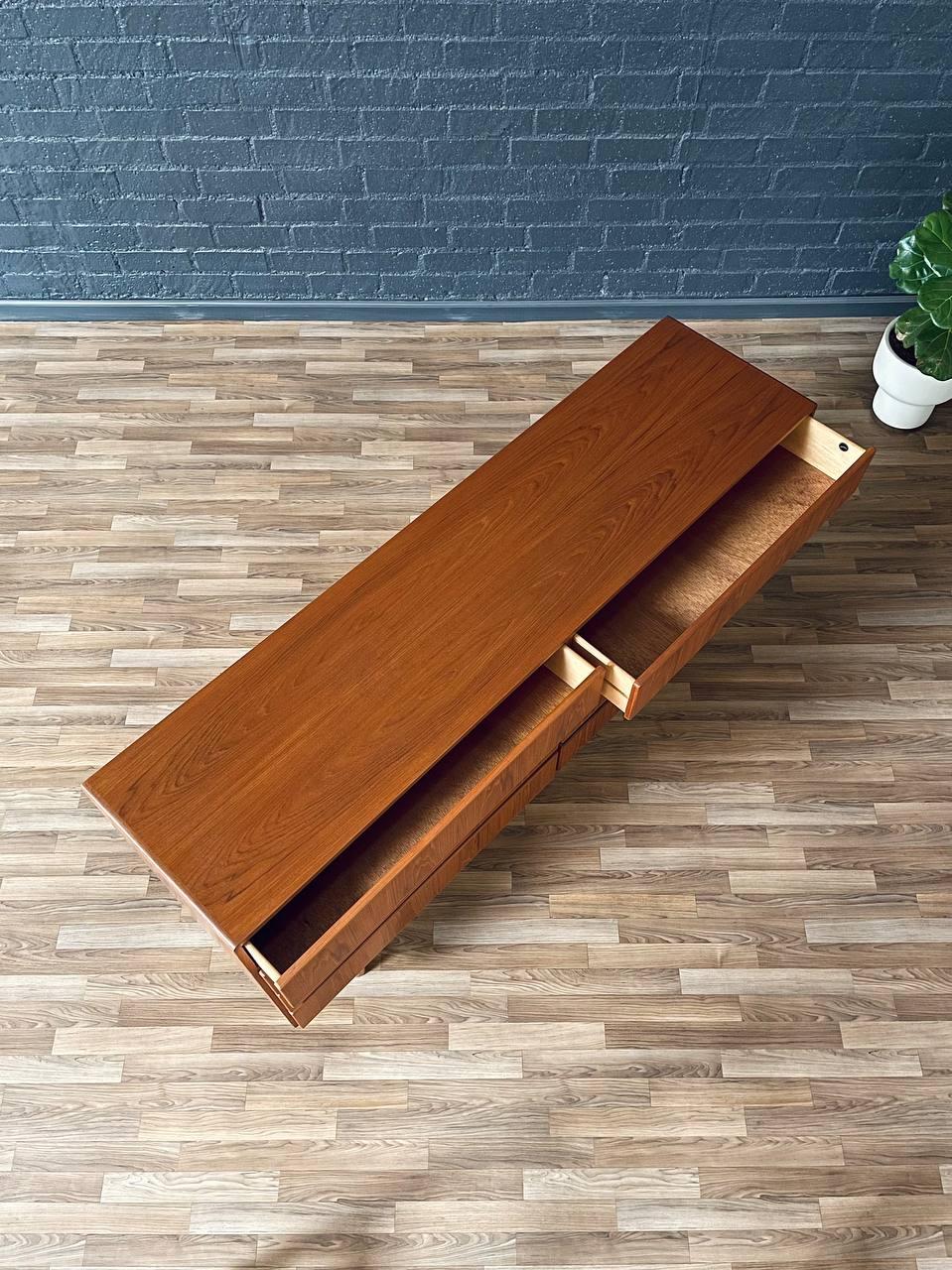 Mid-20th Century Newly Refinished - Mid-Century Danish Modern Teak Dresser by Komfort For Sale