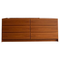 Mid Century Danish Modern Teak Dresser with Six Drawers, 1970