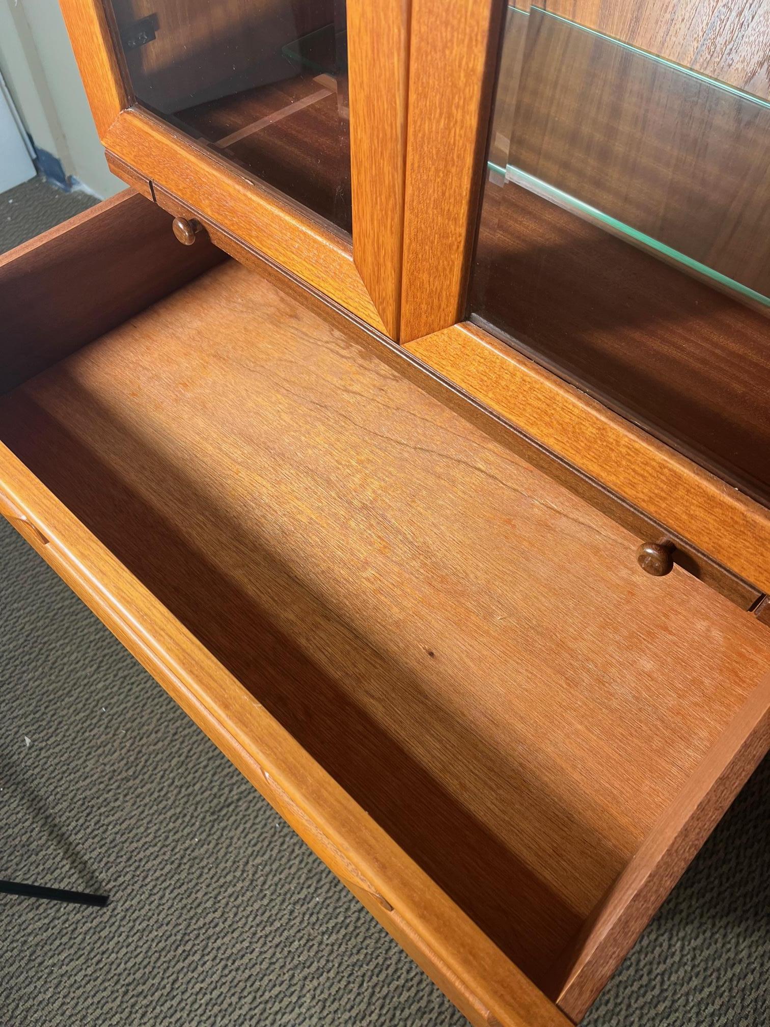 Veneer Mid Century Danish Modern Teak Drinks Cabinet Dry Bar With Pull Out Tray G Plan For Sale