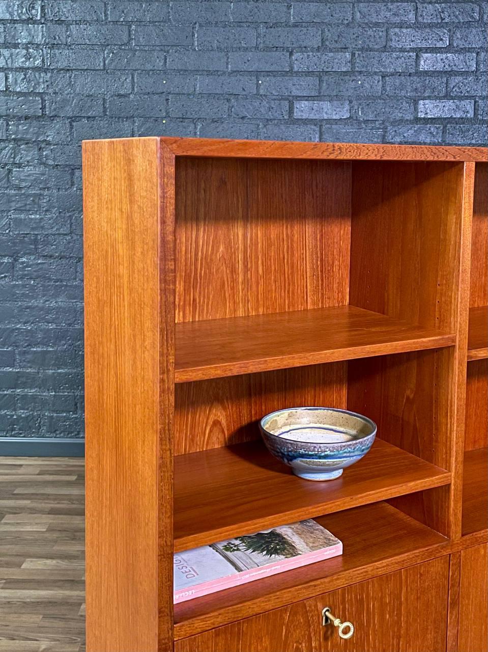 Mid-20th Century Mid-Century Danish Modern Teak Drop-Down Bookcase For Sale