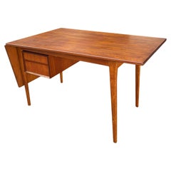 Mid Century Danish Modern Teak Drop Leaf Desk