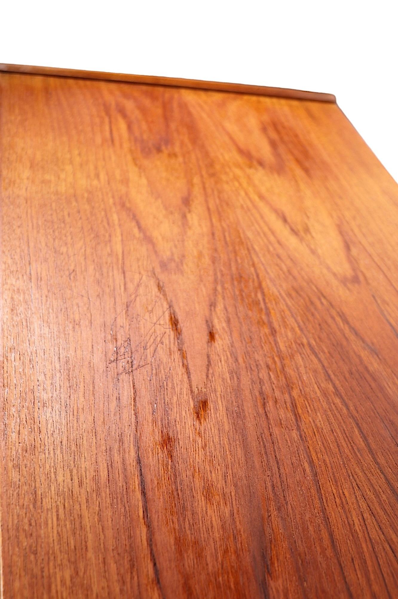 Scandinavian Modern Mid Century Danish Modern Teak Dry Bar Sideboard Credenza c 1950/60's For Sale