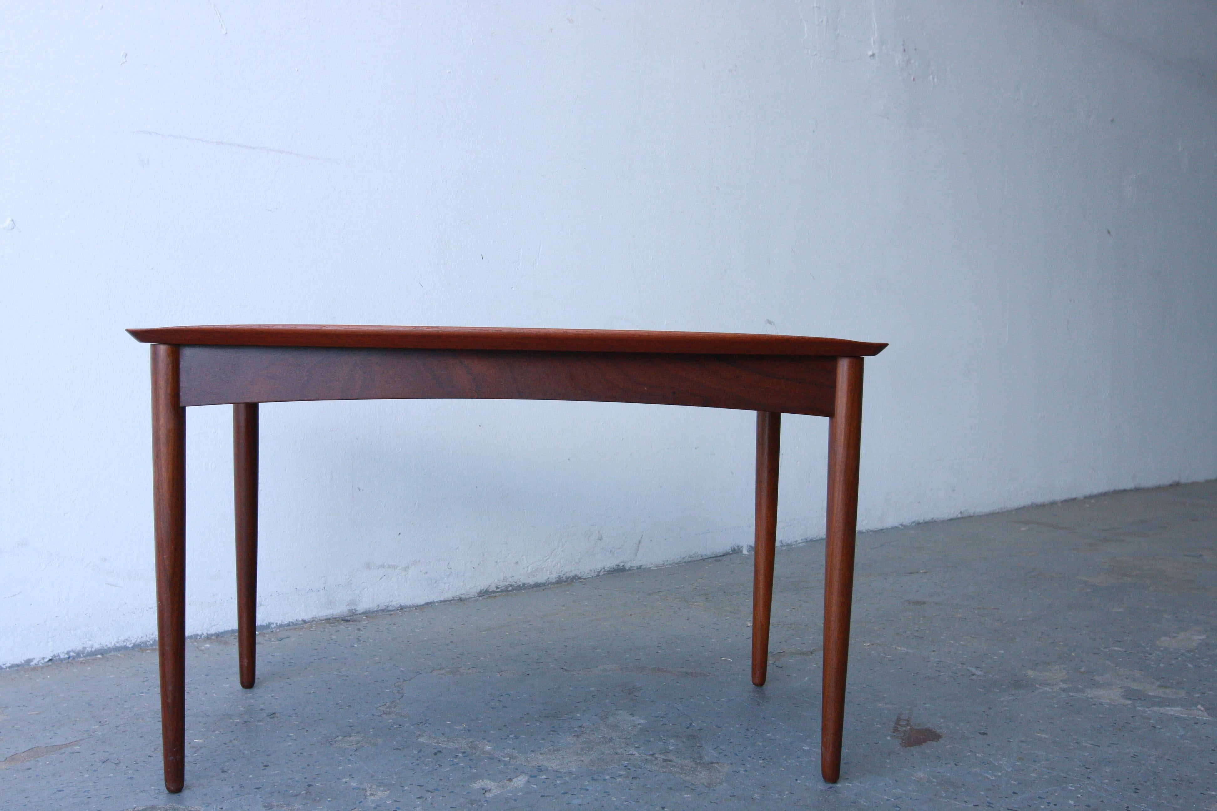 Mid-20th Century Mid Century Danish Modern Teak End / Side  Table by Mobelintarsia For Sale