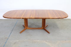 Mid-Century Danish Modern Teak Extendable Surfboard Dining Table