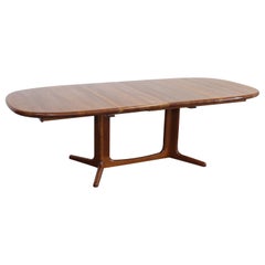Mid-Century Danish Modern Teak Extendable Surfboard Dining Table