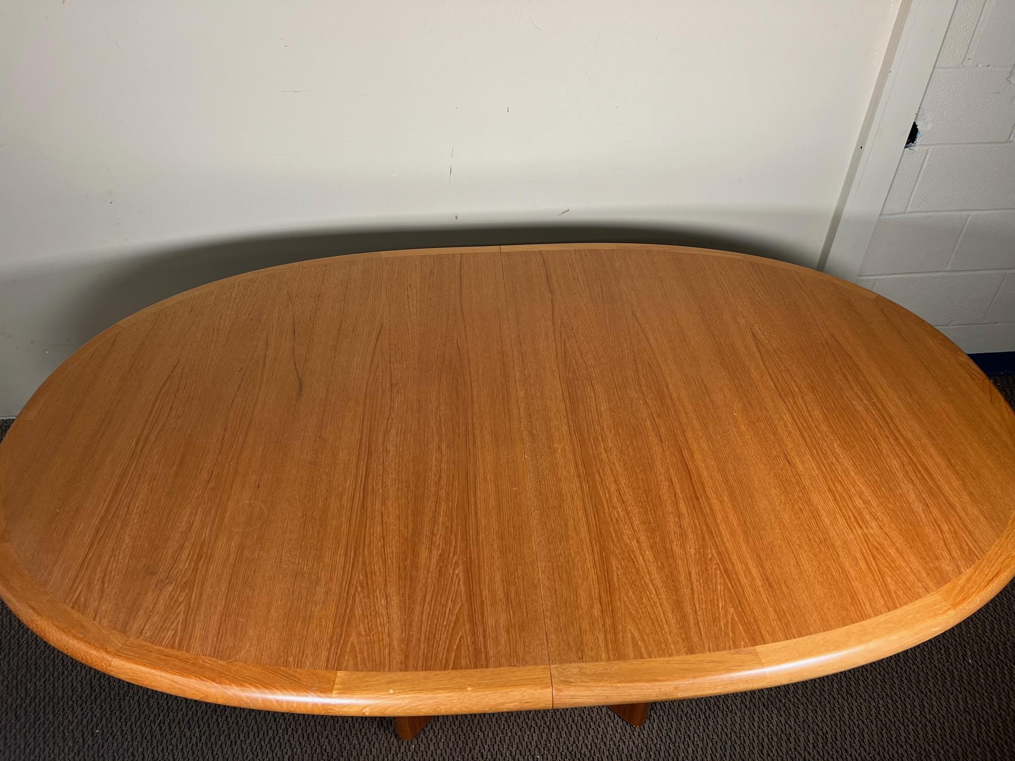 Midcentury Danish Modern Teak Extending Dining Table Ansager Mobler Seats 10 5