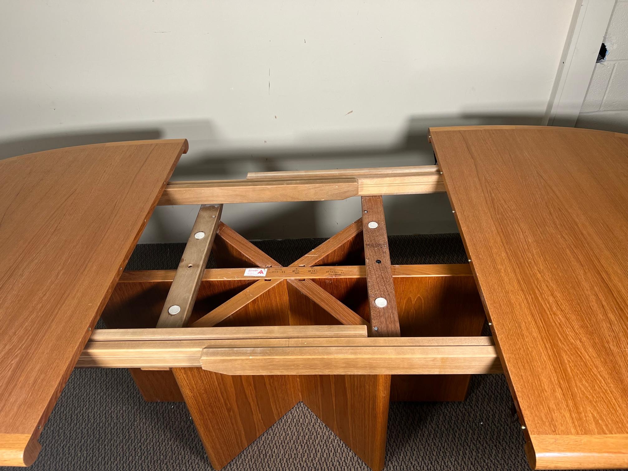 Midcentury Danish Modern Teak Extending Dining Table Ansager Mobler Seats 10 6