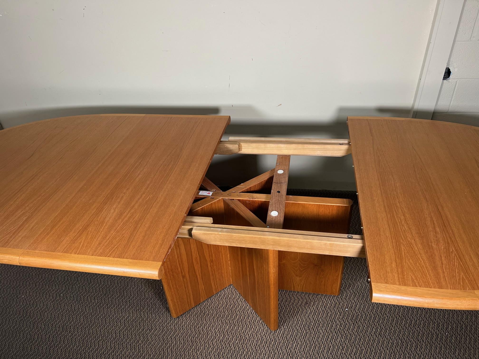 Midcentury Danish Modern Teak Extending Dining Table Ansager Mobler Seats 10 10