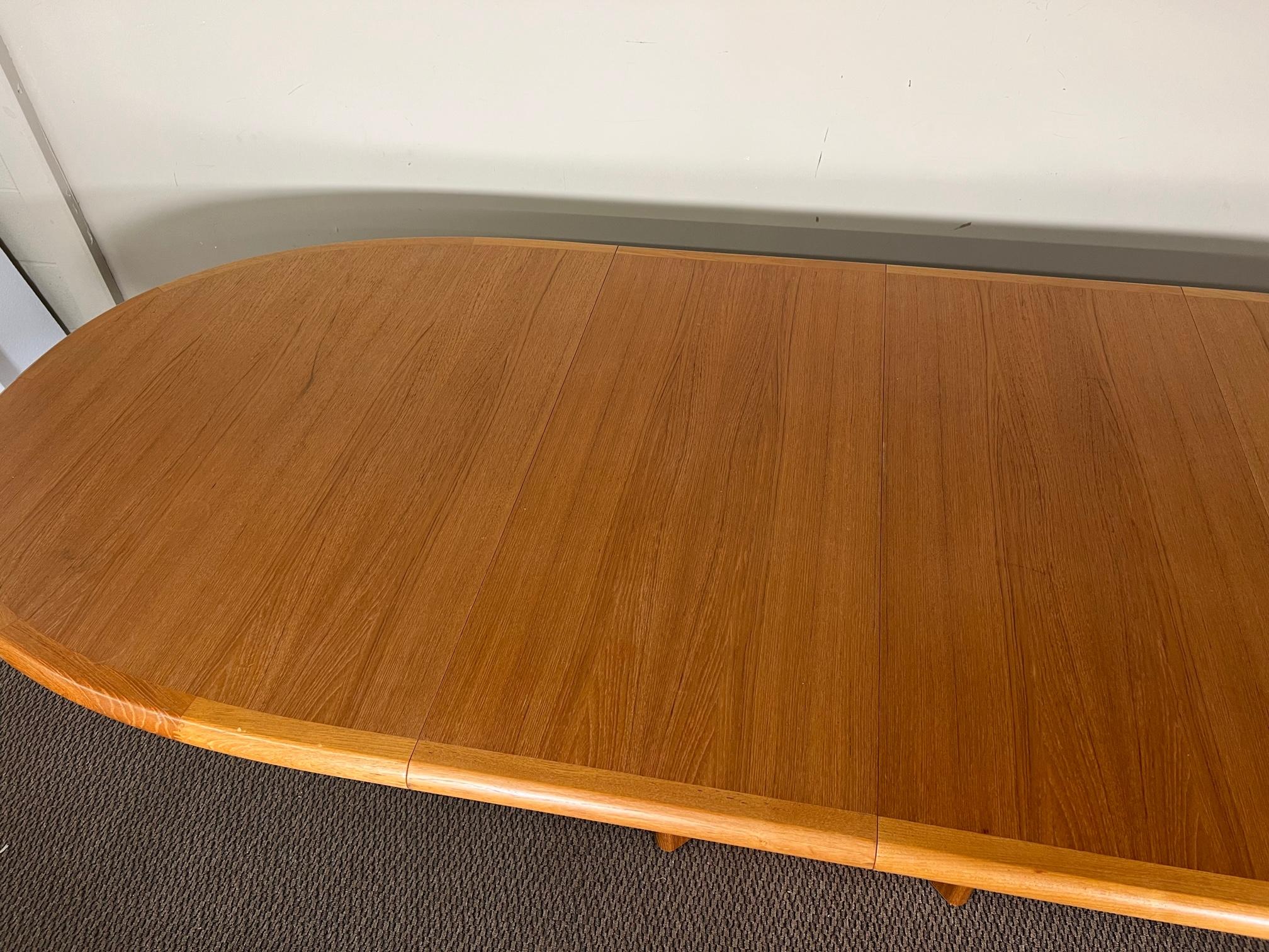 Mid-Century Modern Midcentury Danish Modern Teak Extending Dining Table Ansager Mobler Seats 10