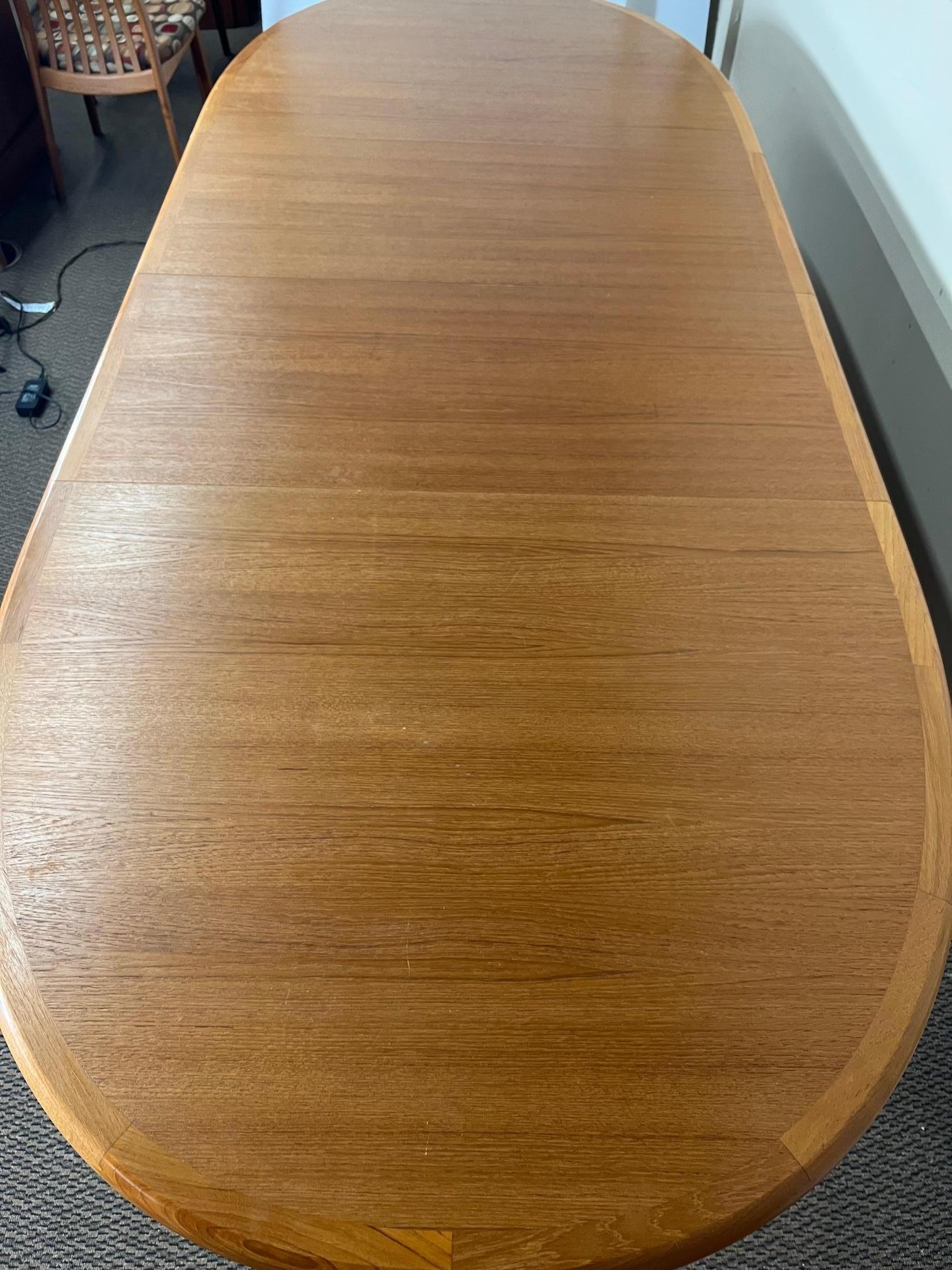 20th Century Midcentury Danish Modern Teak Extending Dining Table Ansager Mobler Seats 10
