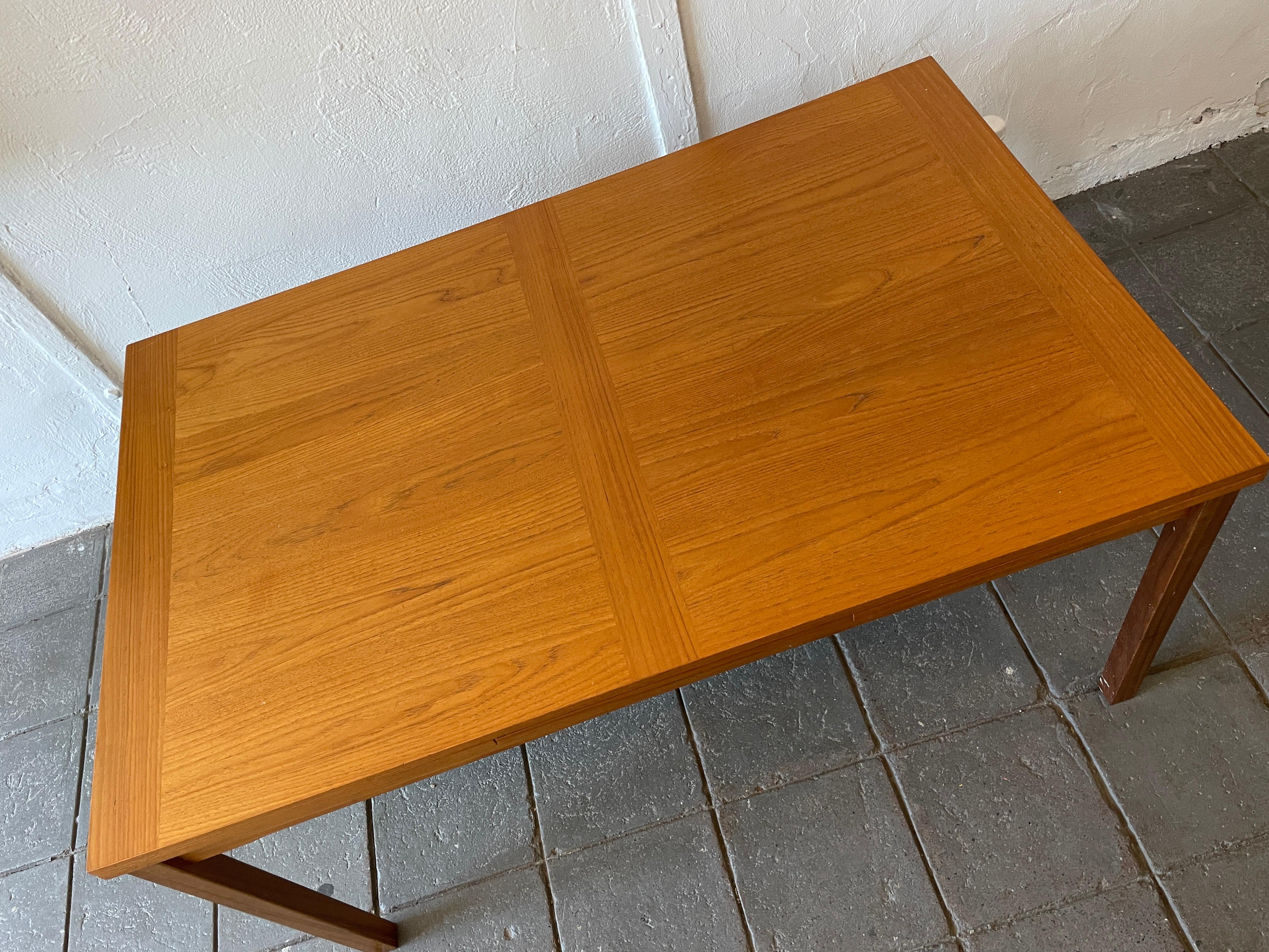 Mid-20th Century Mid Century Danish Modern Teak Extension Dining Table Denmark