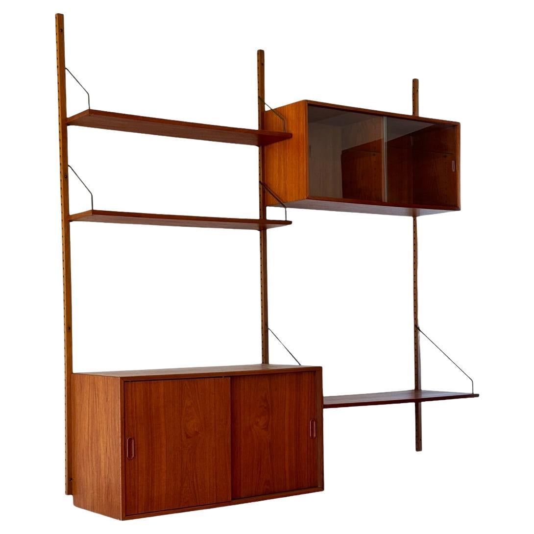 Mid Century Danish Modern Teak Floating Shelves Cado Wall Unit by Poul Cadovius For Sale