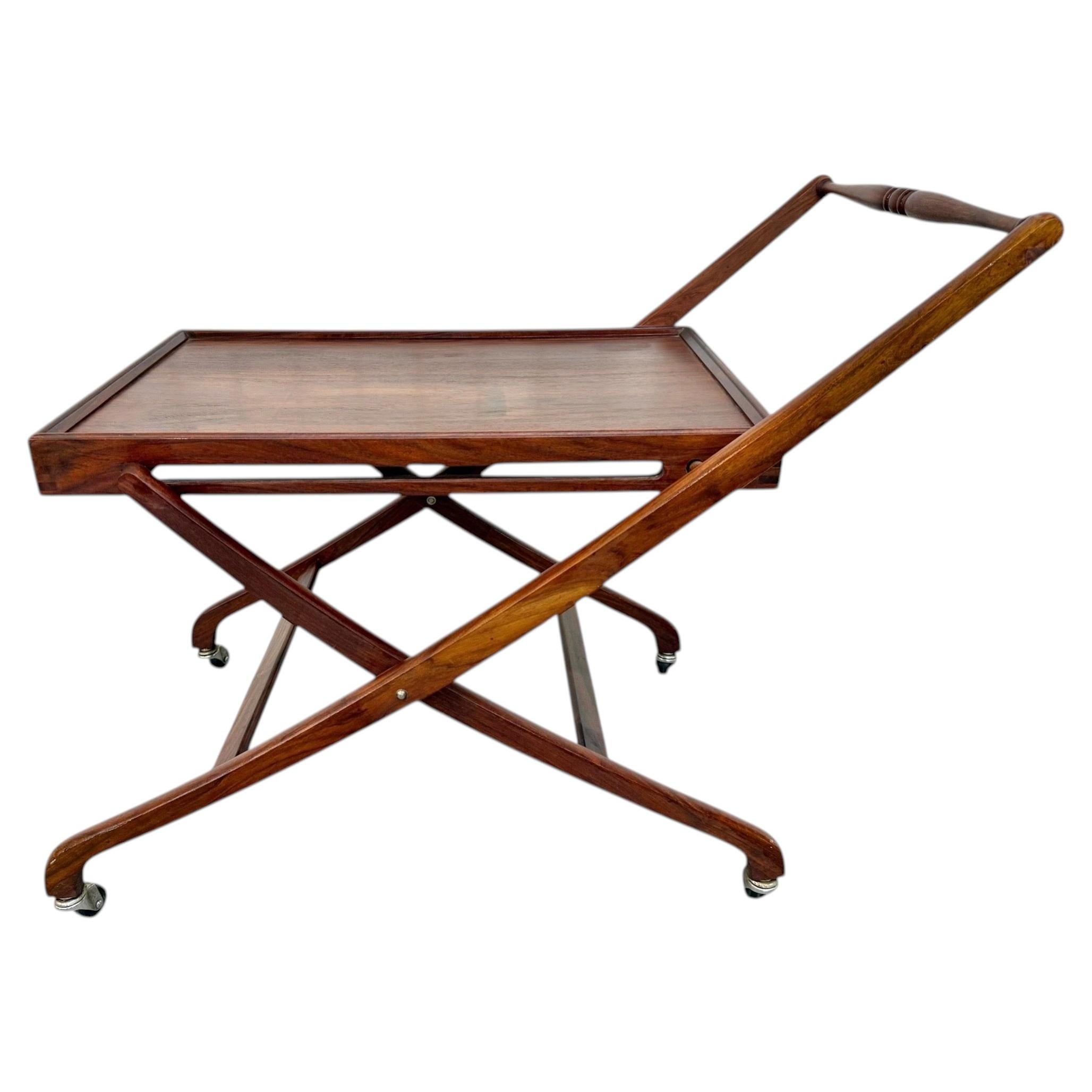 Mid-Century Danish Modern Teak Folding Serving Cart For Sale