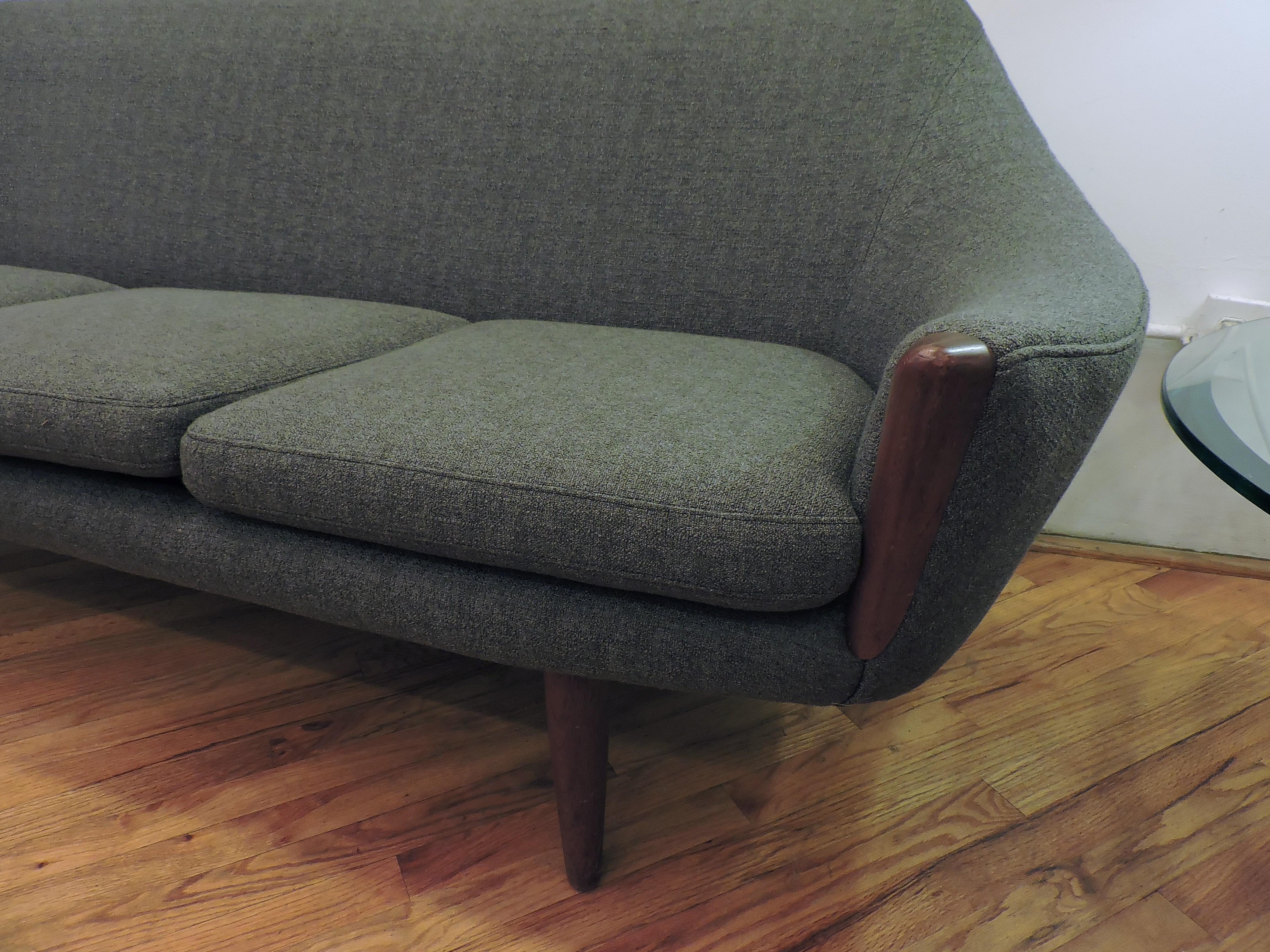 Mid-20th Century Midcentury Danish Modern Teak Four-Seat Sofa