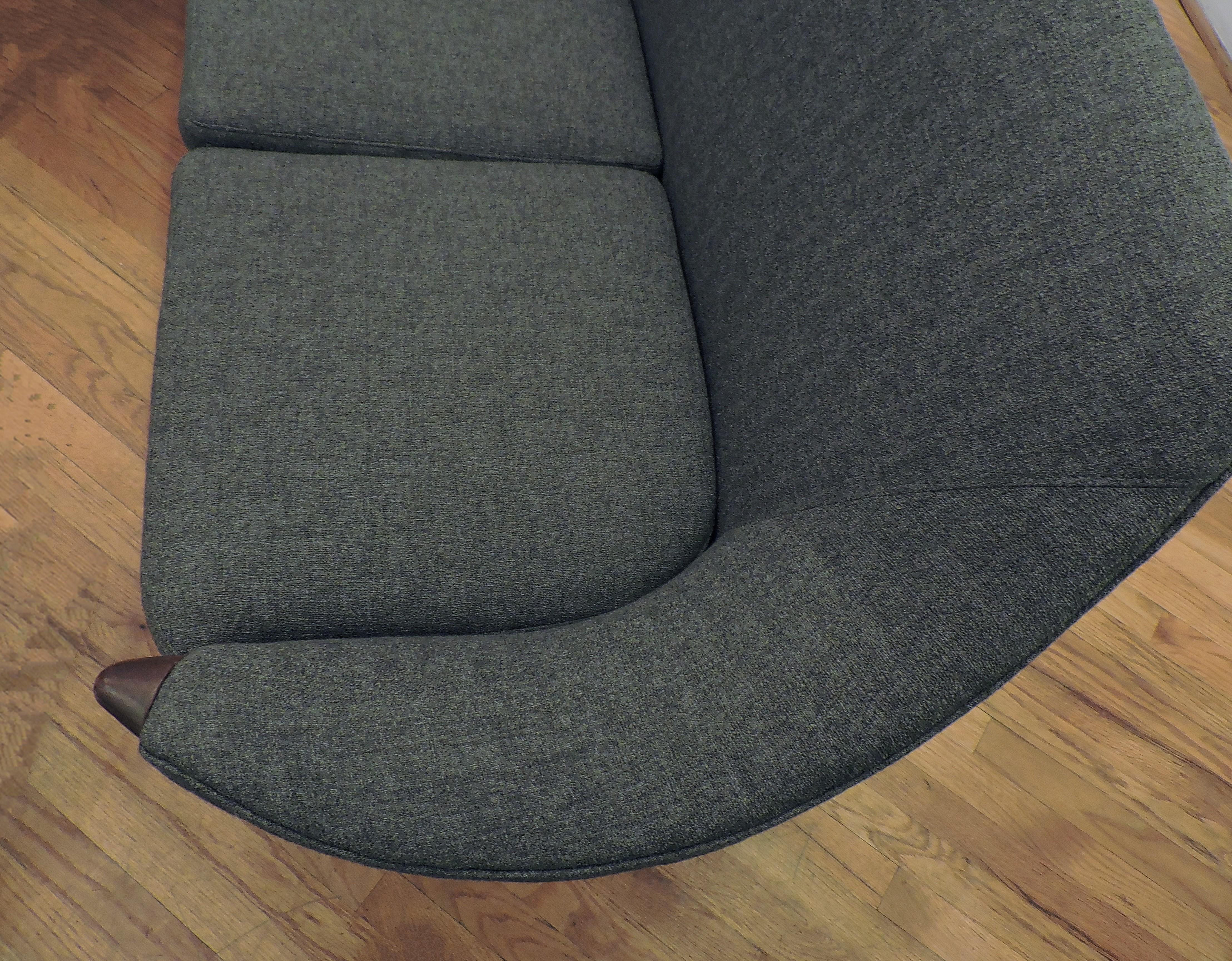Upholstery Midcentury Danish Modern Teak Four-Seat Sofa