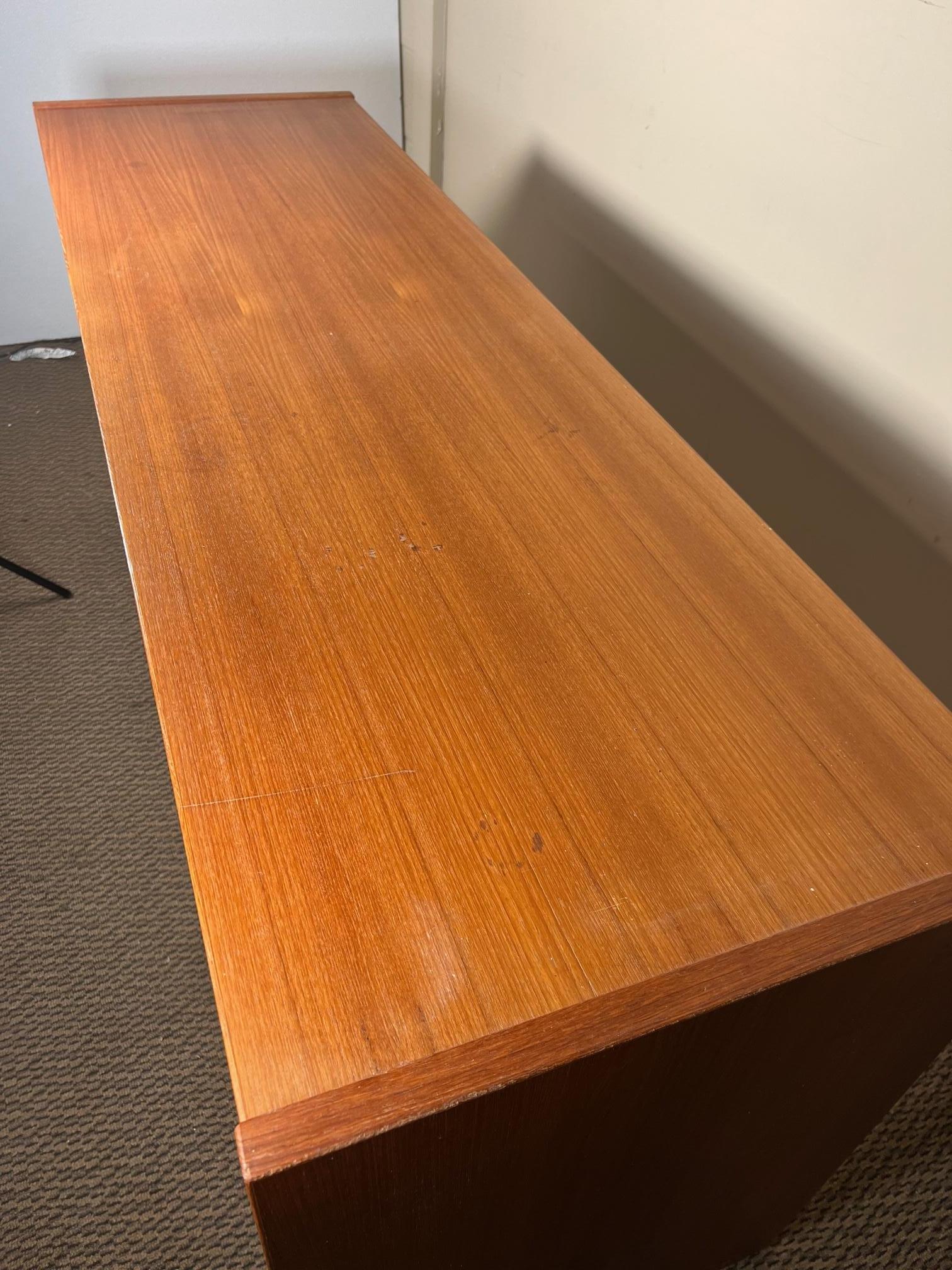Mid Century Danish  Modern Teak Free Standing Desk By Denka 3