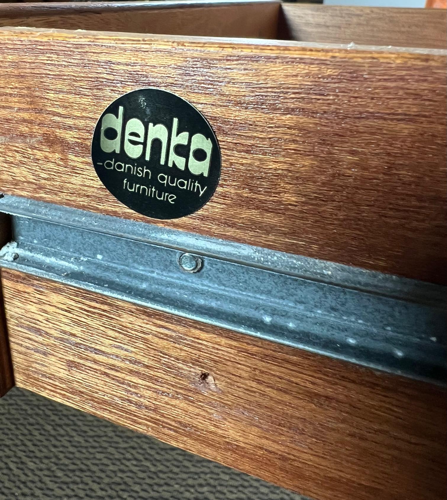 Mid Century Danish  Modern Teak Free Standing Desk By Denka 7