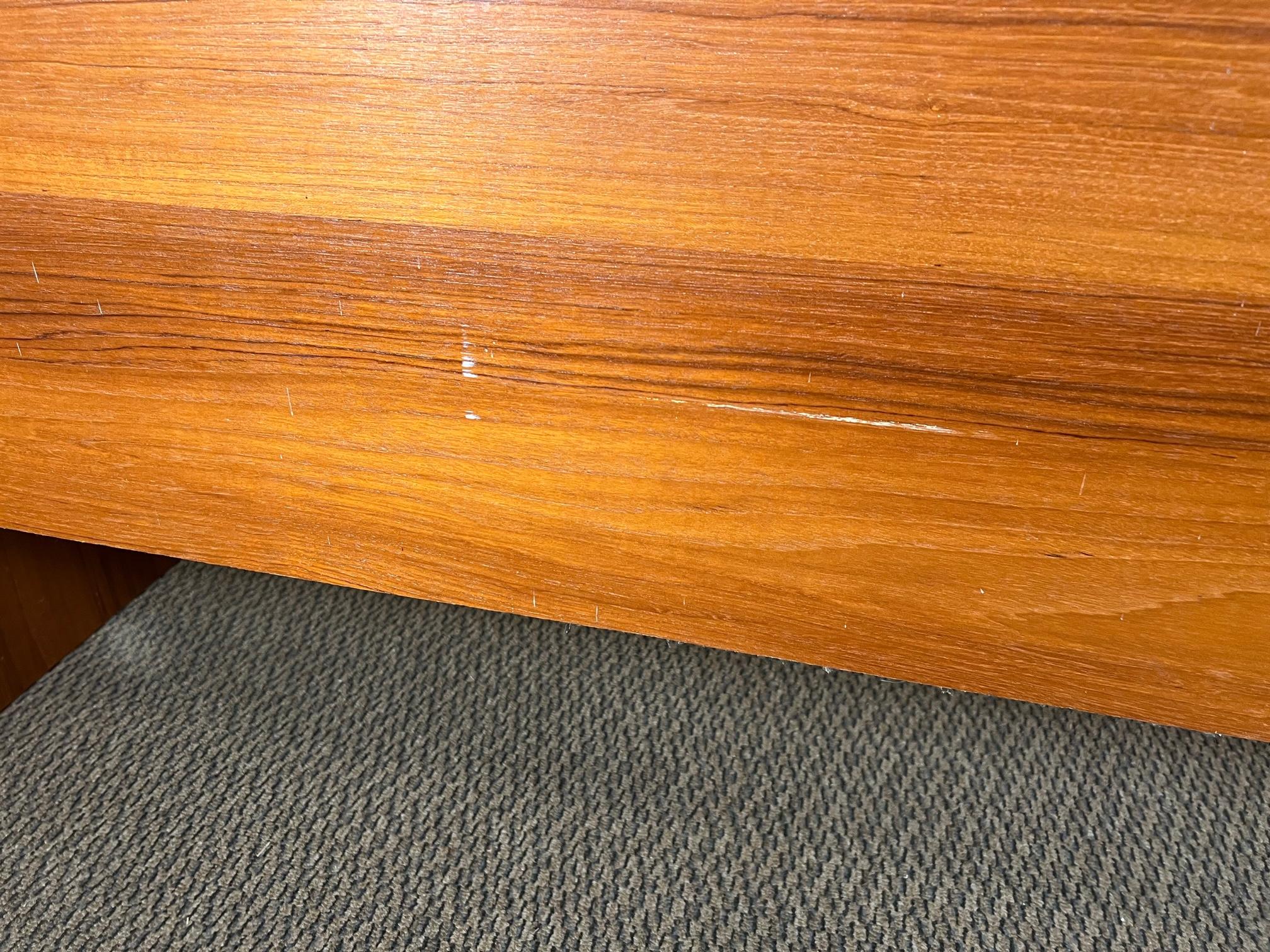 Mid Century Danish  Modern Teak Free Standing Desk By Denka 11