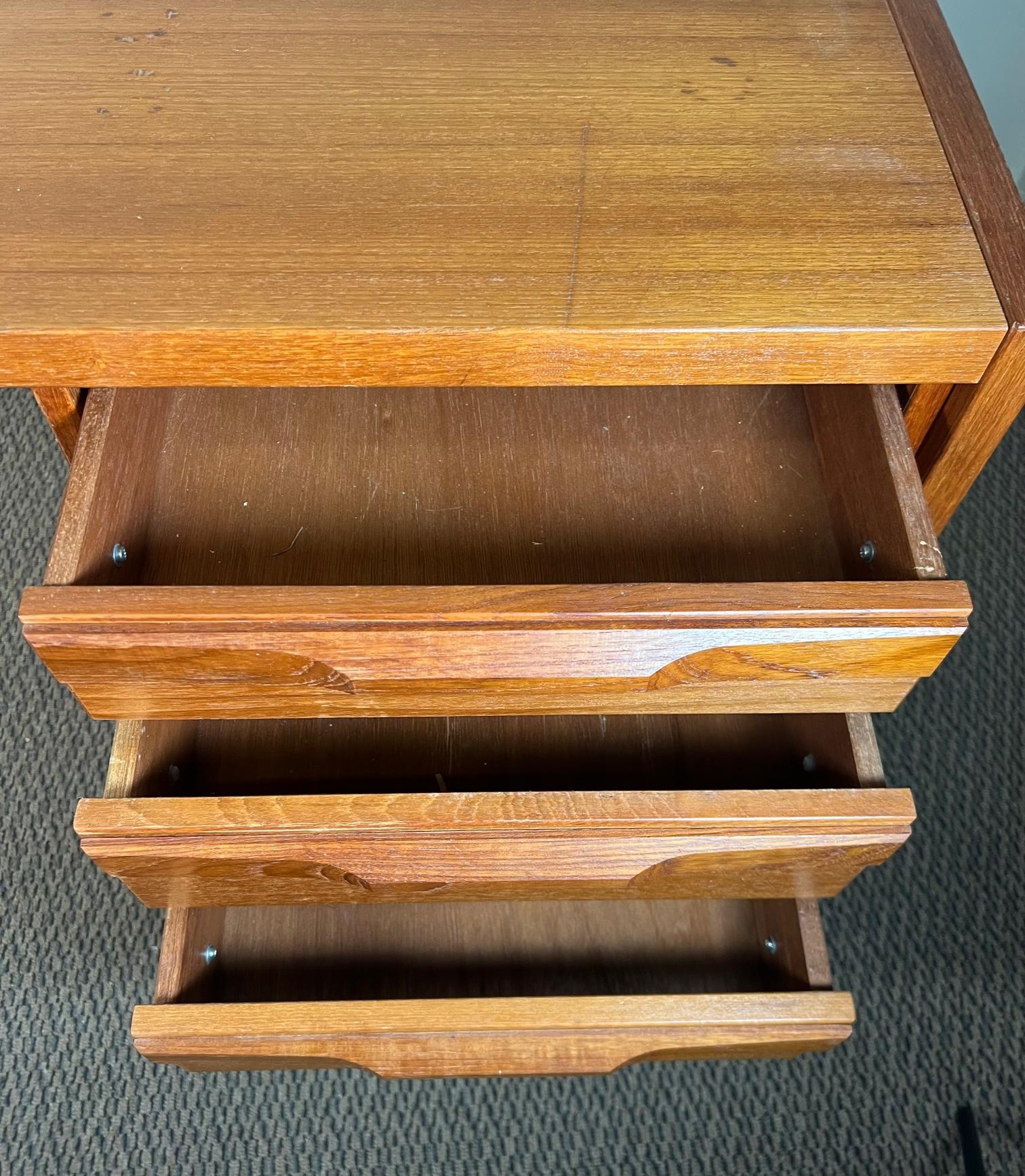20th Century Mid Century Danish  Modern Teak Free Standing Desk By Denka