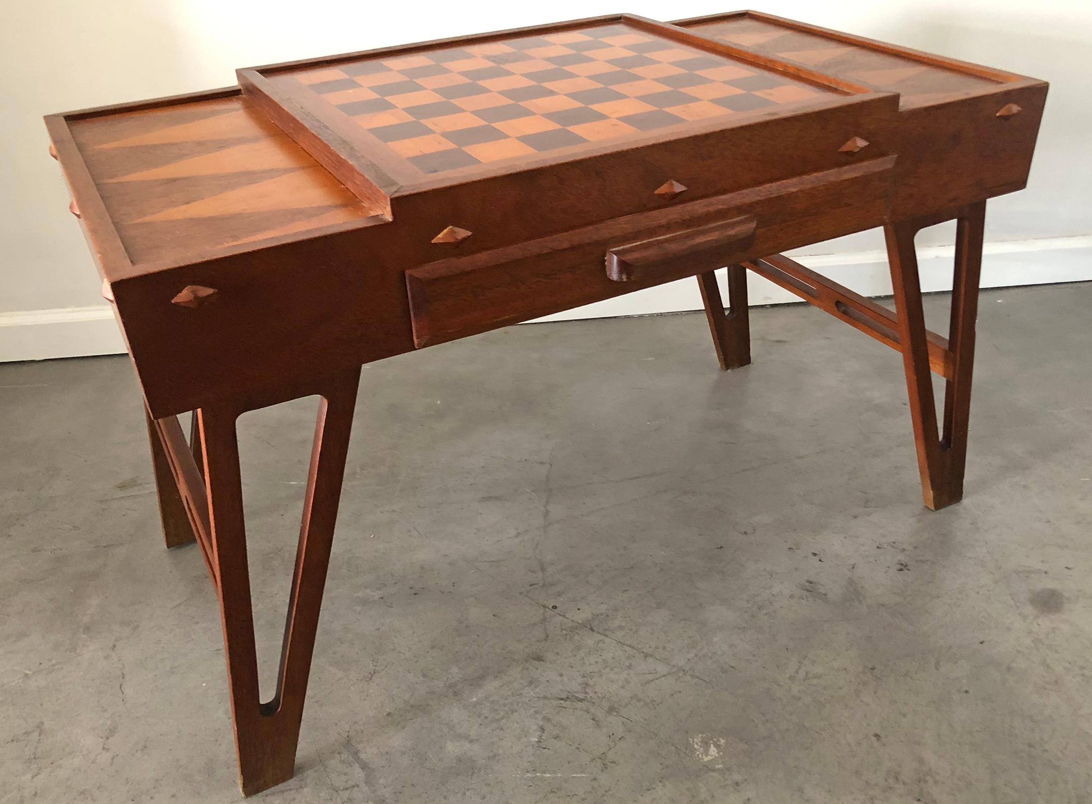 Midcentury Danish Modern Teak Game Table 1