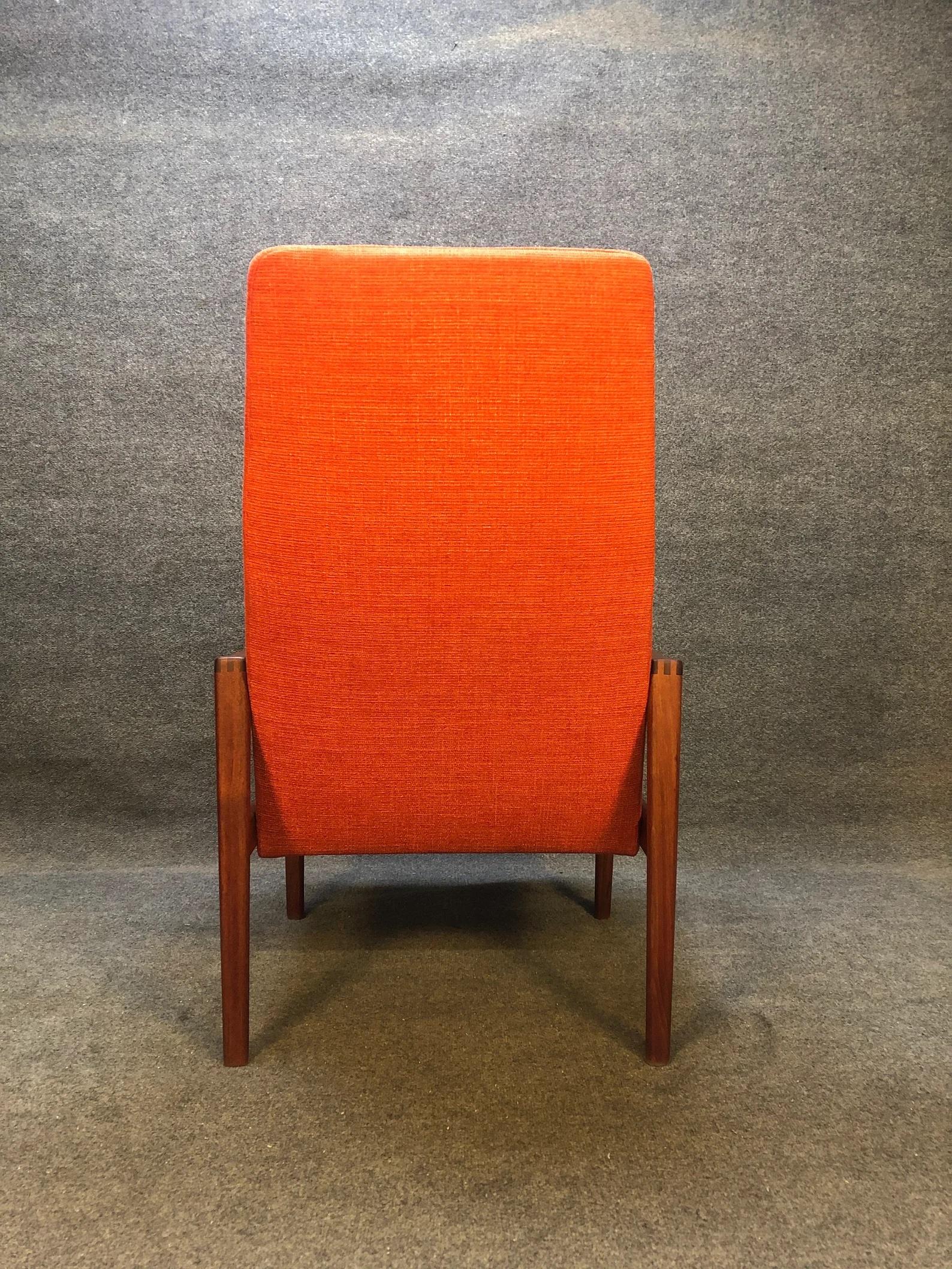 Swedish Mid Century Danish Modern Teak High Back Lounge Chair by Ulferts Fabriker For Sale