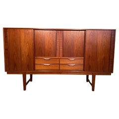 Mid Century Danish Modern Teak Highboard Sideboard