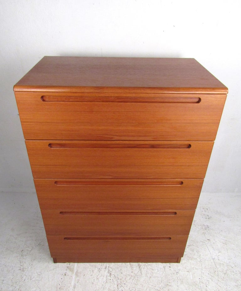 Midcentury Danish Modern Teak Highboy Dresser at 1stDibs