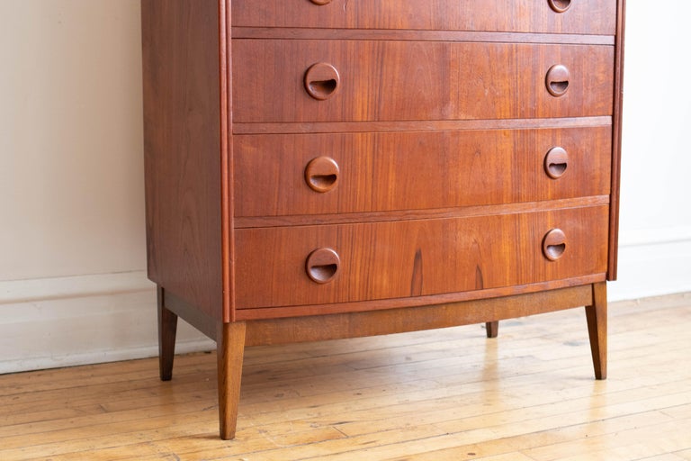 Mid Century Danish Modern Teak Highboy Dresser For Sale at 1stDibs