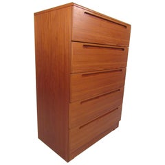 Midcentury Danish Modern Teak Highboy Dresser