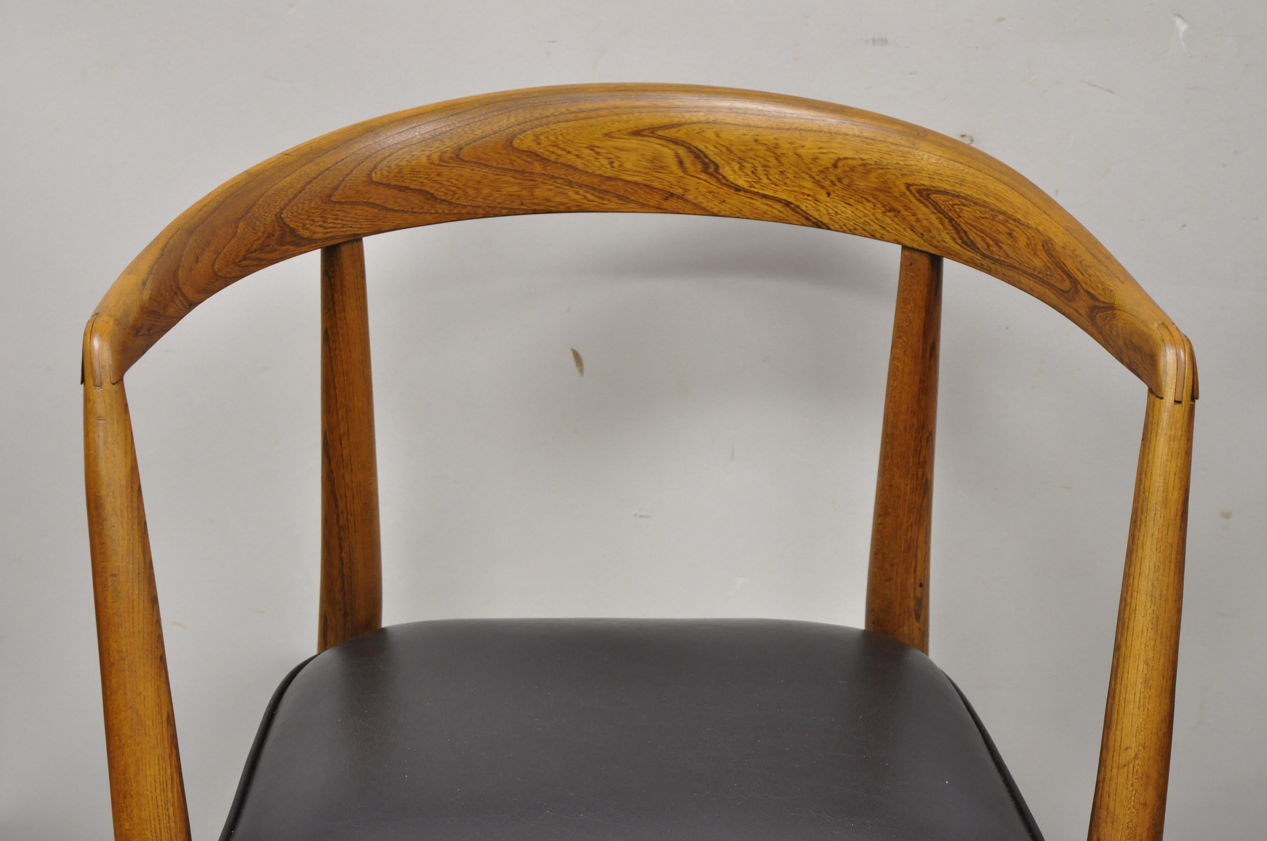 Mid-Century Modern Mid Century Danish Modern Teak John Stuart Horseshoe Dining Arm Chair, a Pair