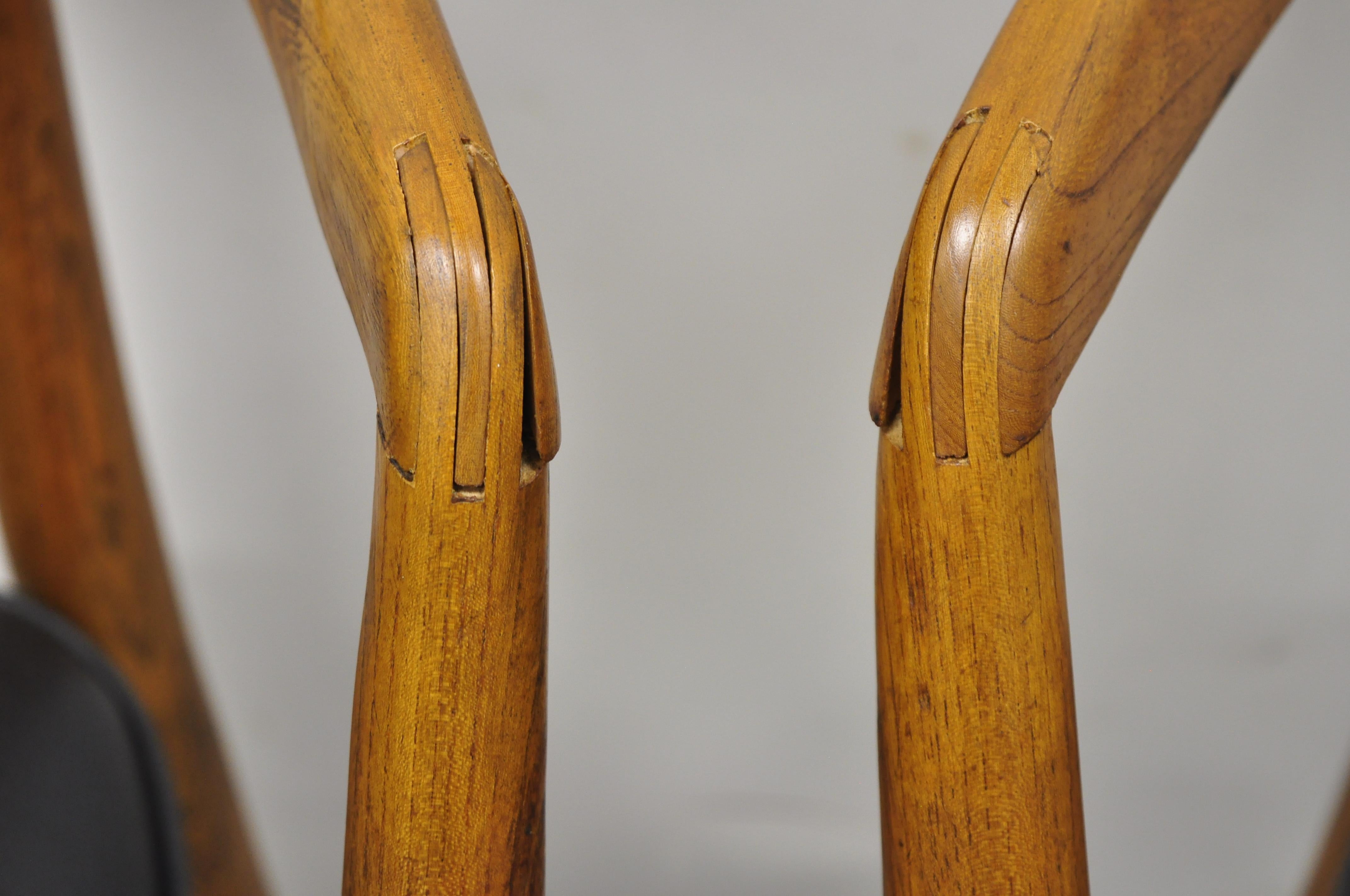 Mid Century Danish Modern Teak John Stuart Horseshoe Dining Arm Chair, a Pair 1