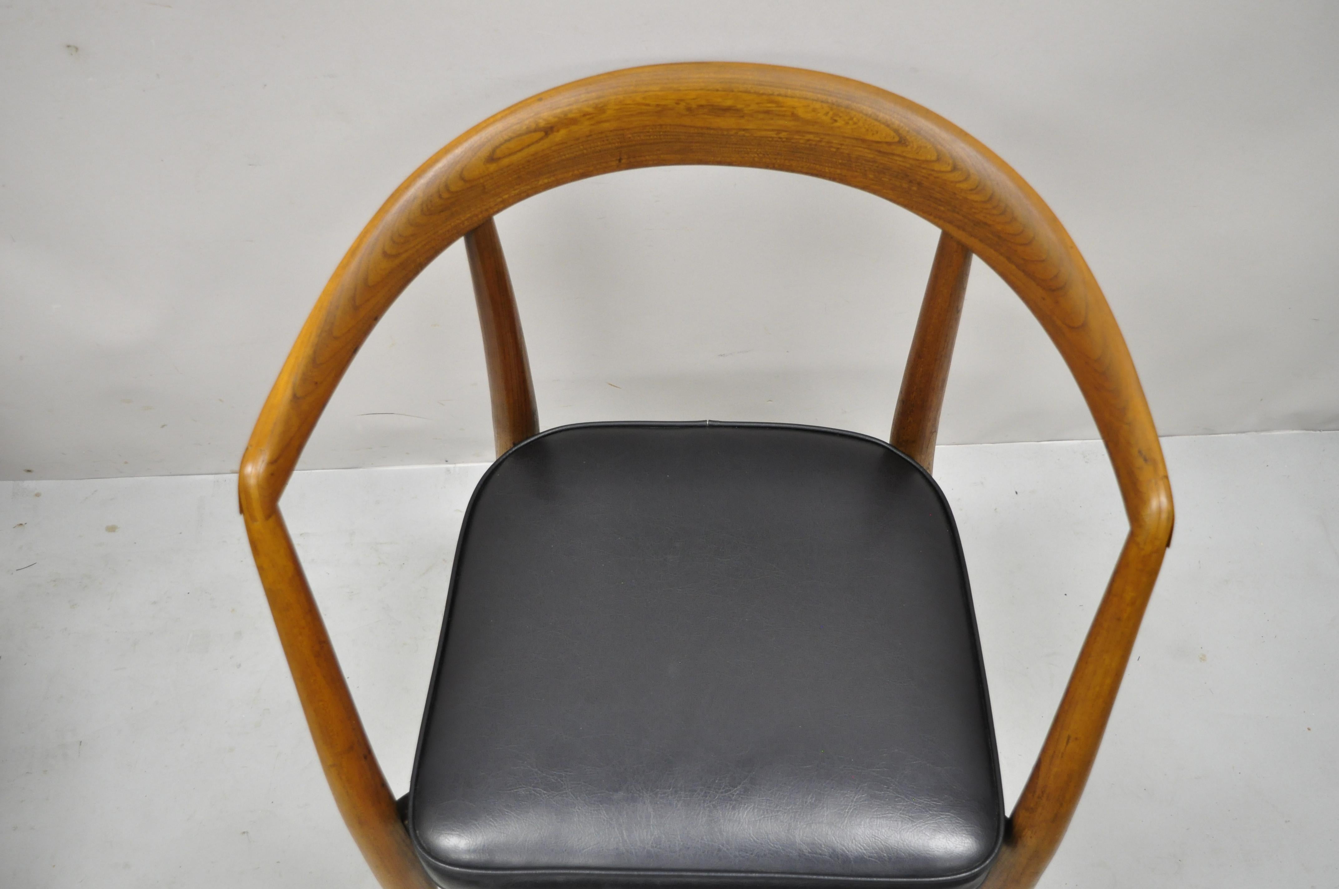 Mid Century Danish Modern Teak John Stuart Horseshoe Dining Arm Chair, a Pair 2