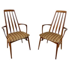 Mid-Century Danish Modern Teak Koefoed "Eva" Arm Chairs - Set of 2