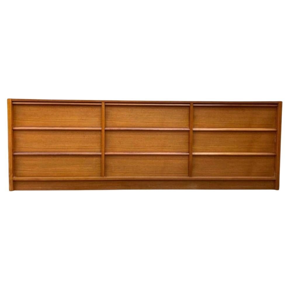 Mid-Century Danish Modern Teak Long Low 9 Drawer Dresser Credenza