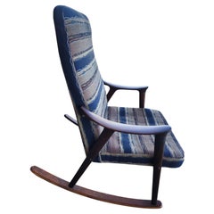 Mid-Century Danish Modern Teak Lounge Rocking Chair by Johannes Andersen