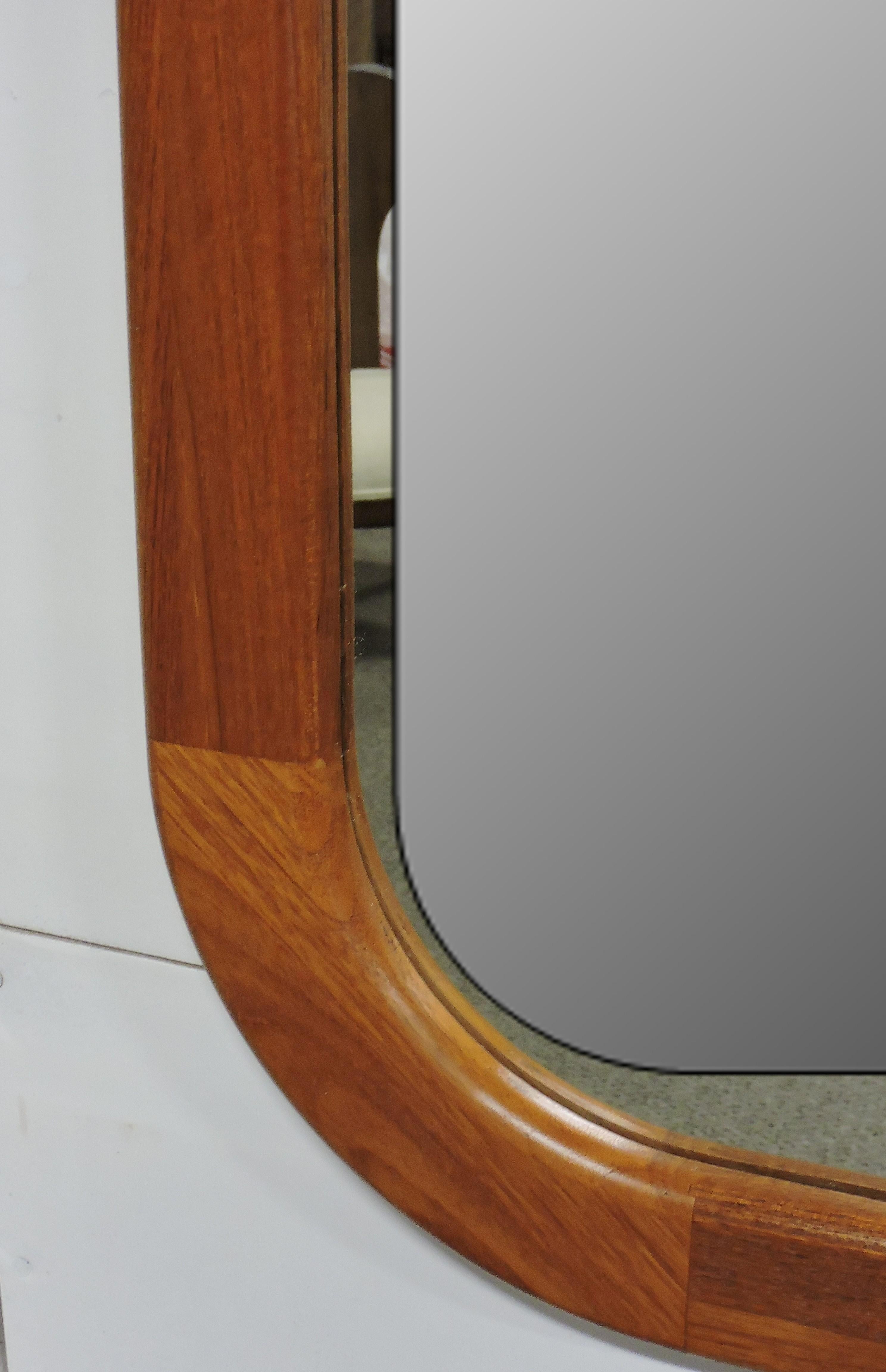 mid century teak mirror