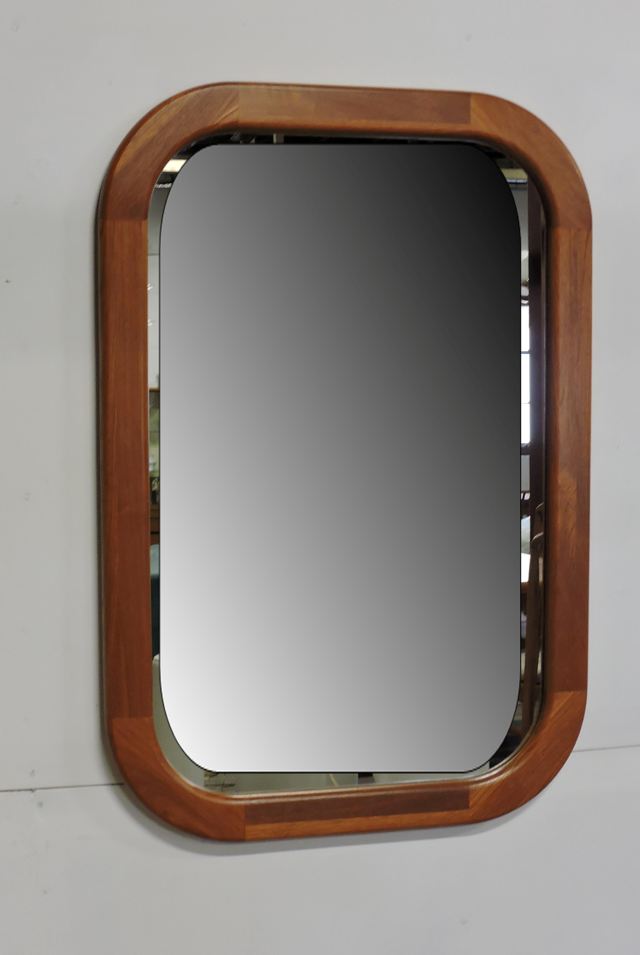 Midcentury Danish Modern Teak Mirror In Good Condition In Chesterfield, NJ