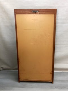 Specchio danese moderno di metà secolo in teak con ripiano